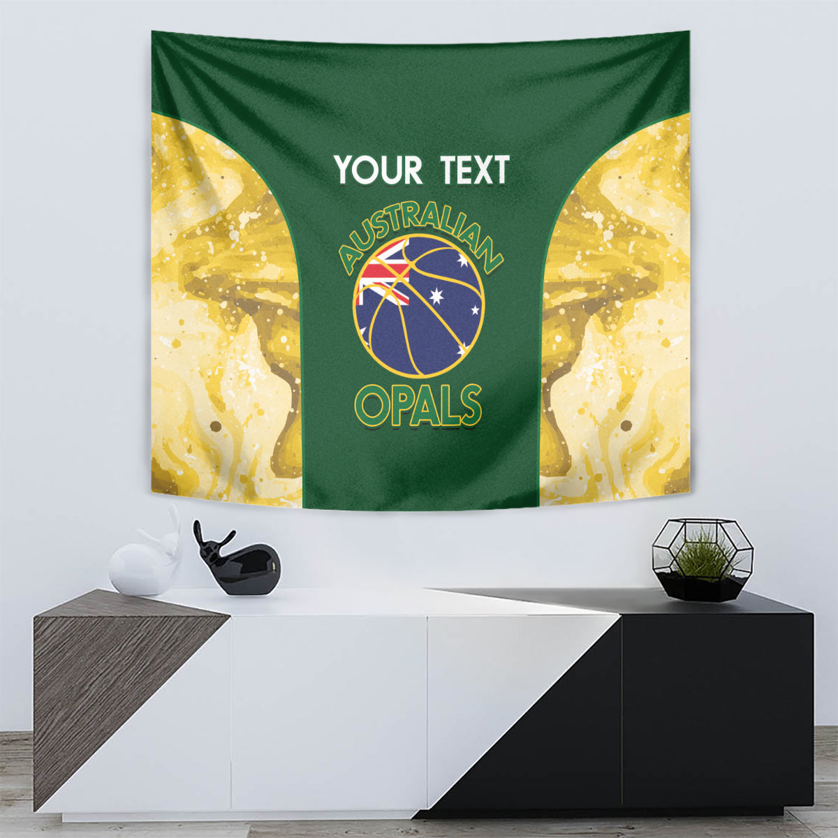 Custom Australia Basketball Tapestry Go Champions Aussie Opals National Color
