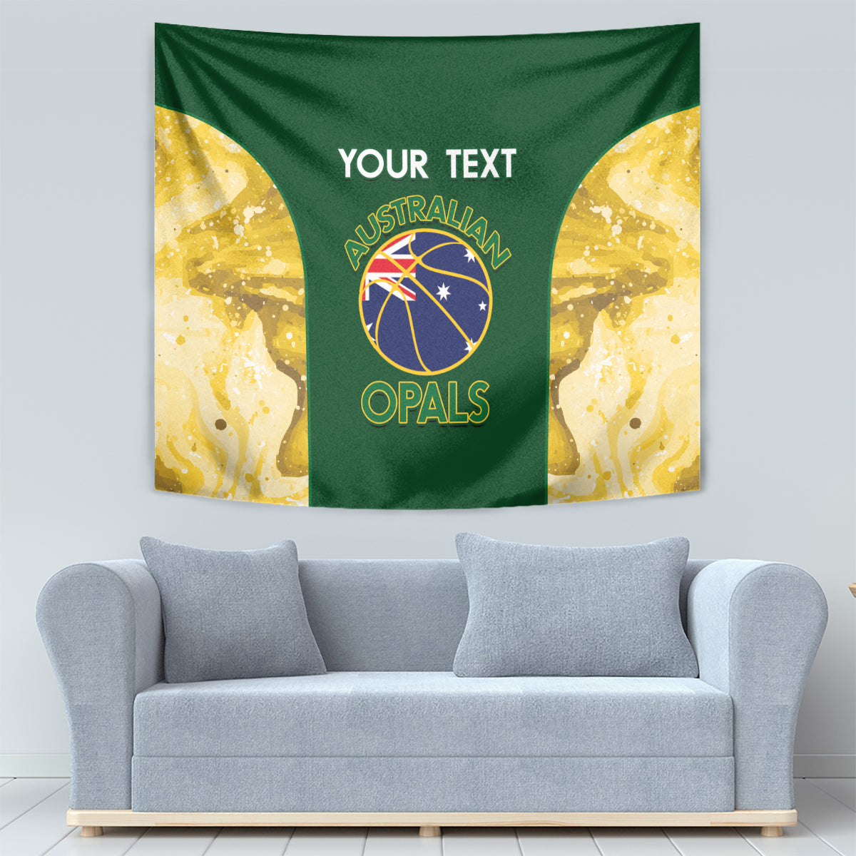 Custom Australia Basketball Tapestry Go Champions Aussie Opals National Color