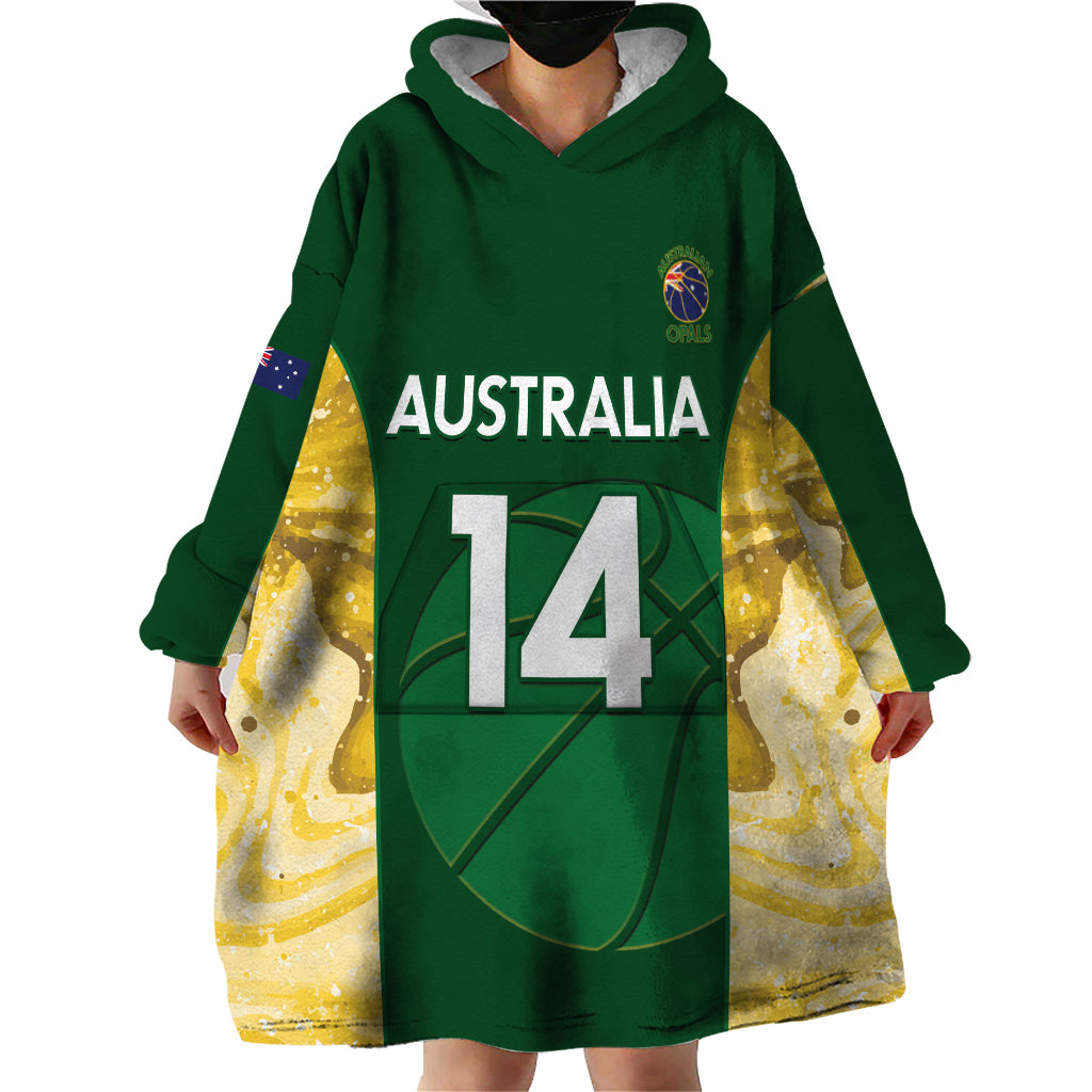 Custom Australia Basketball Wearable Blanket Hoodie Go Champions Aussie Opals National Color
