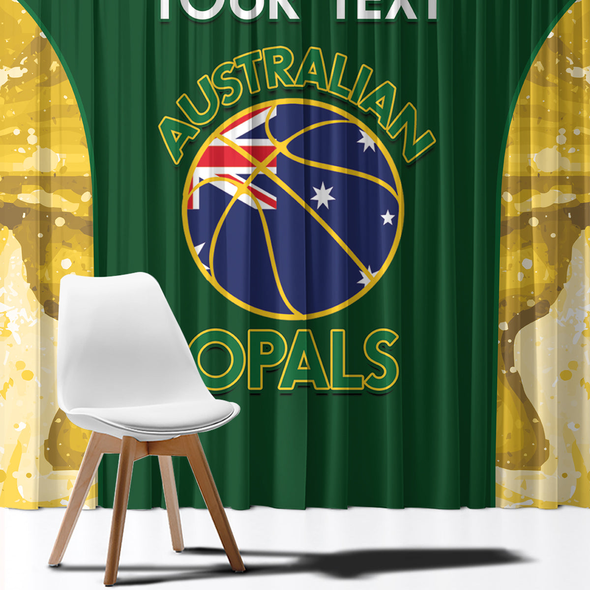 Custom Australia Basketball Window Curtain Go Champions Aussie Opals National Color