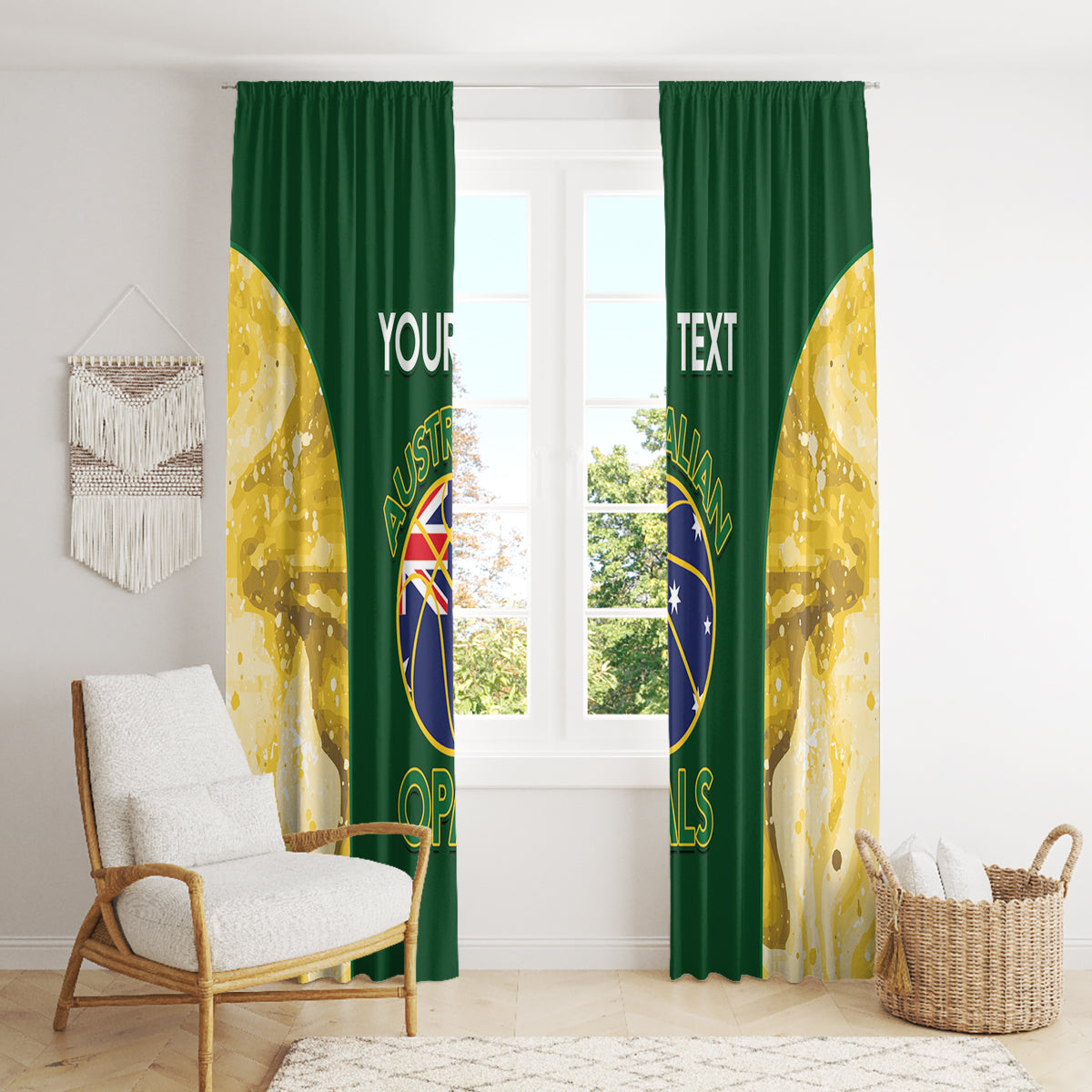 Custom Australia Basketball Window Curtain Go Champions Aussie Opals National Color