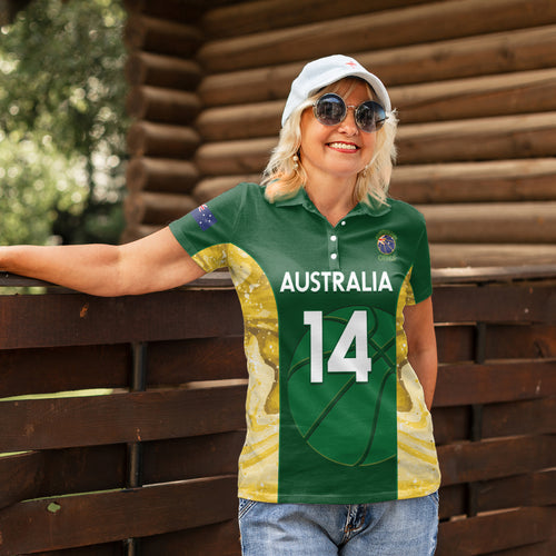 Custom Australia Basketball Women Polo Shirt Go Champions Aussie Opals National Color