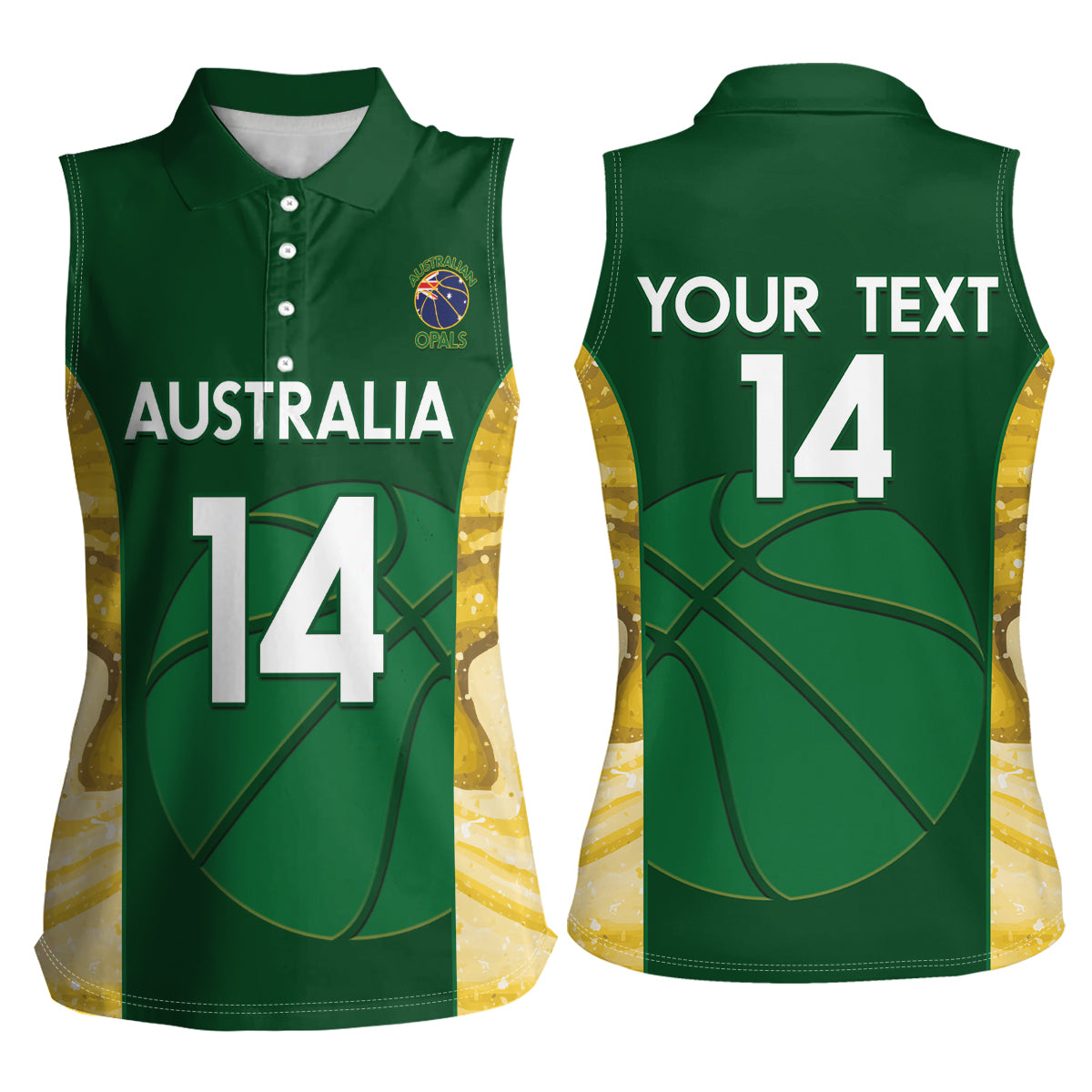 Custom Australia Basketball Women Sleeveless Polo Shirt Go Champions Aussie Opals National Color