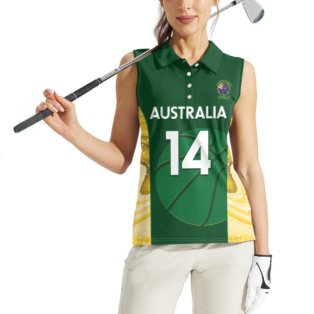Custom Australia Basketball Women Sleeveless Polo Shirt Go Champions Aussie Opals National Color
