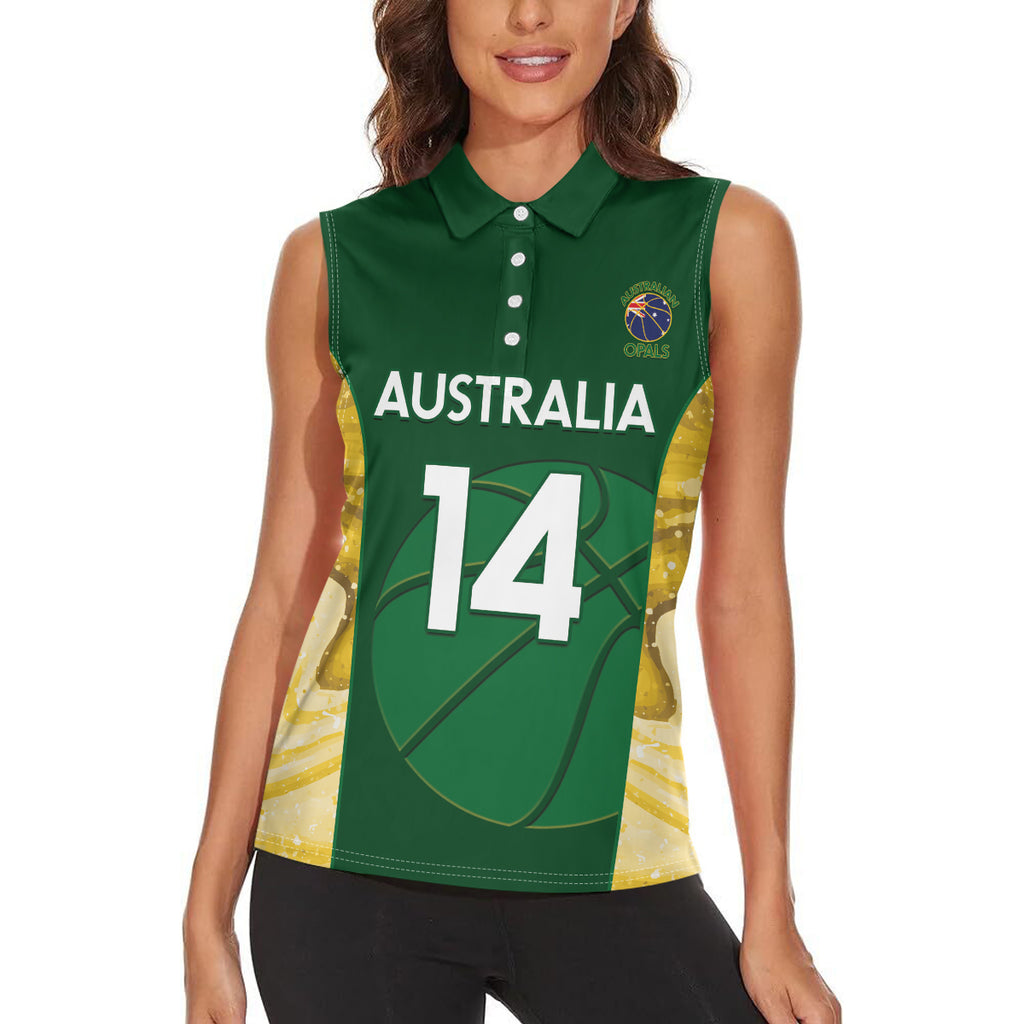 Custom Australia Basketball Women Sleeveless Polo Shirt Go Champions Aussie Opals National Color