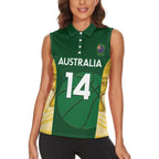 Custom Australia Basketball Women Sleeveless Polo Shirt Go Champions Aussie Opals National Color