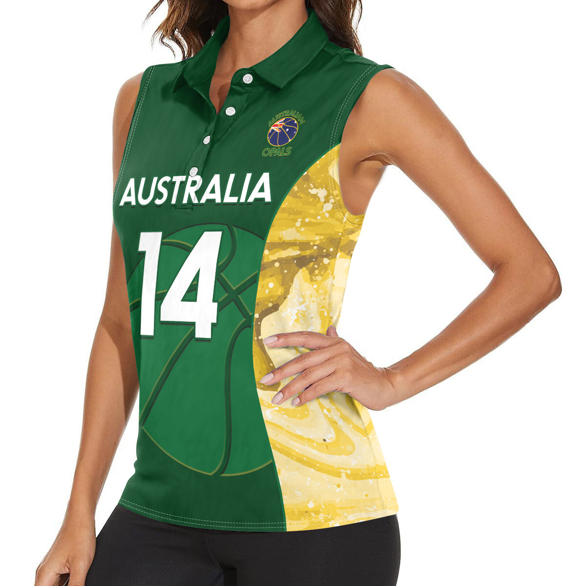 Custom Australia Basketball Women Sleeveless Polo Shirt Go Champions Aussie Opals National Color