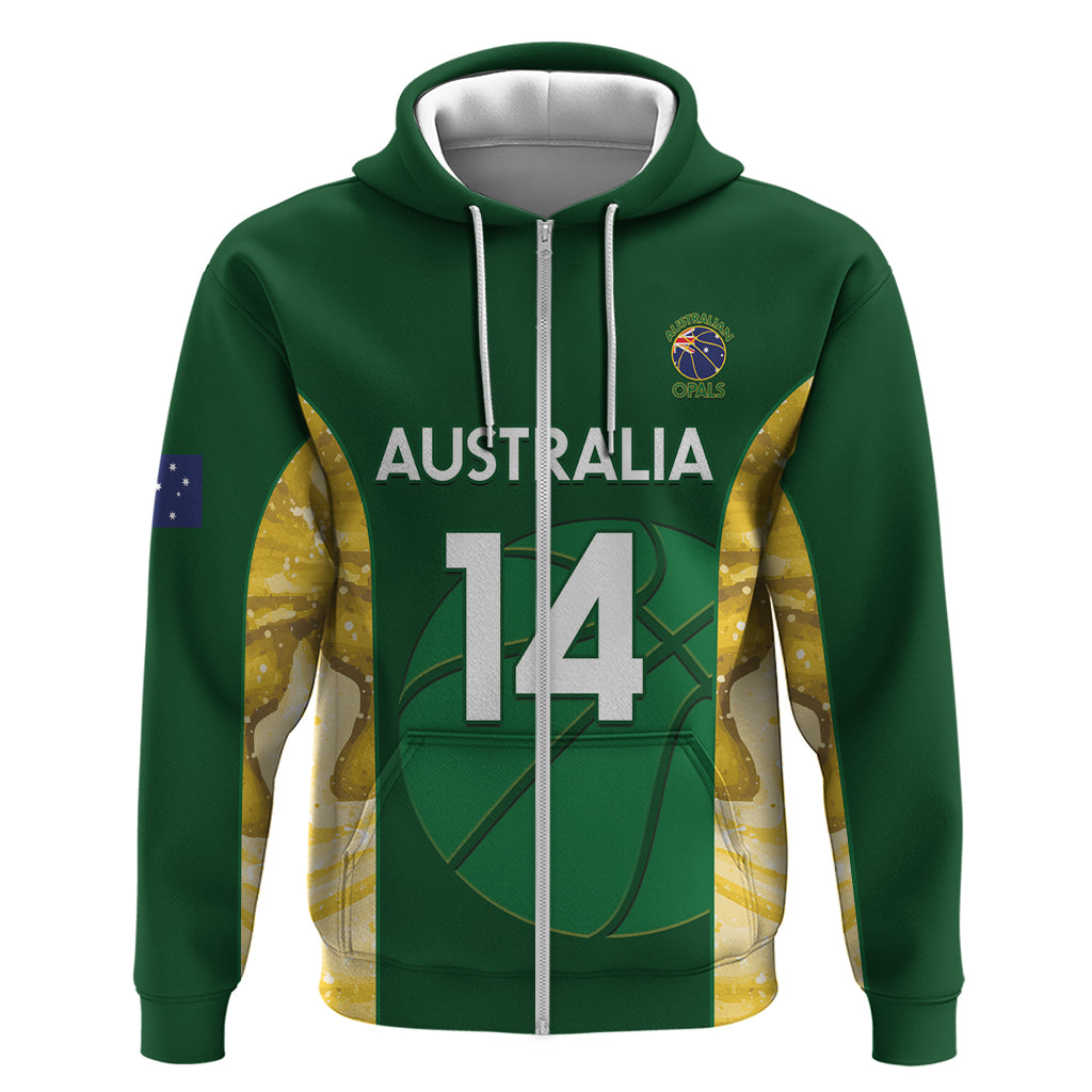 Custom Australia Basketball Zip Hoodie Go Champions Aussie Opals National Color