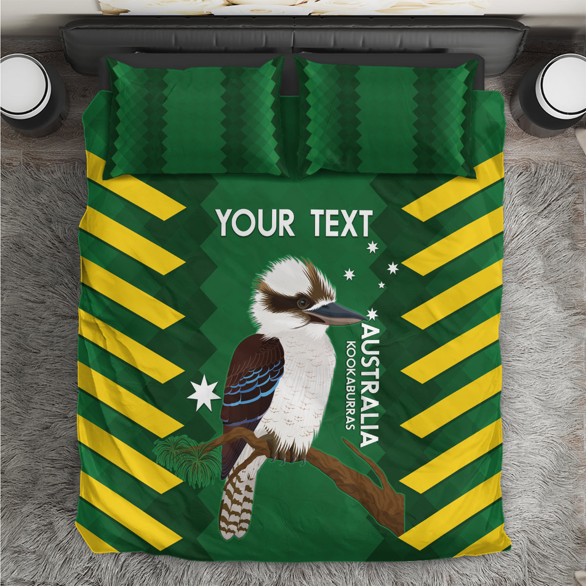 Custom Australia Field Hockey Bedding Set Go Champions Kookaburras National Color