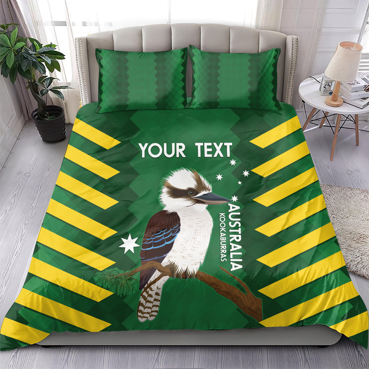 Custom Australia Field Hockey Bedding Set Go Champions Kookaburras National Color