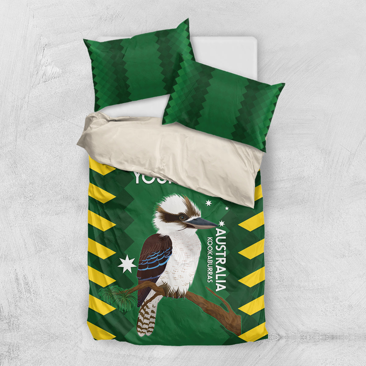 Custom Australia Field Hockey Bedding Set Go Champions Kookaburras National Color
