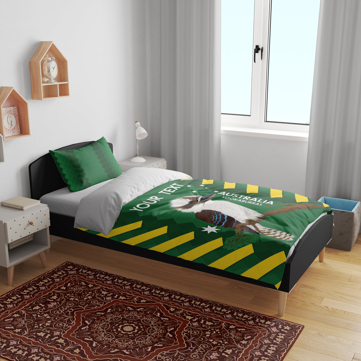 Custom Australia Field Hockey Bedding Set Go Champions Kookaburras National Color