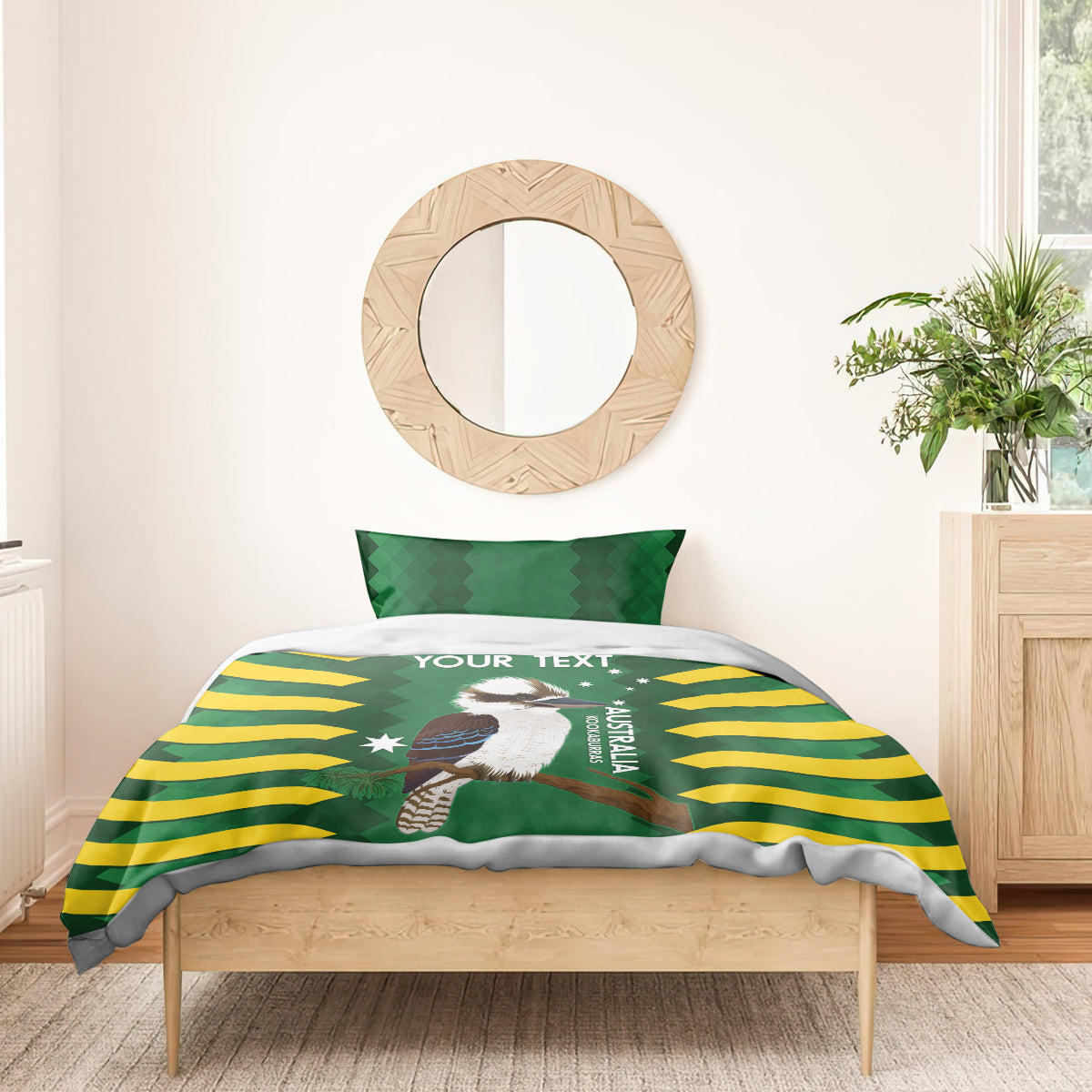 Custom Australia Field Hockey Bedding Set Go Champions Kookaburras National Color