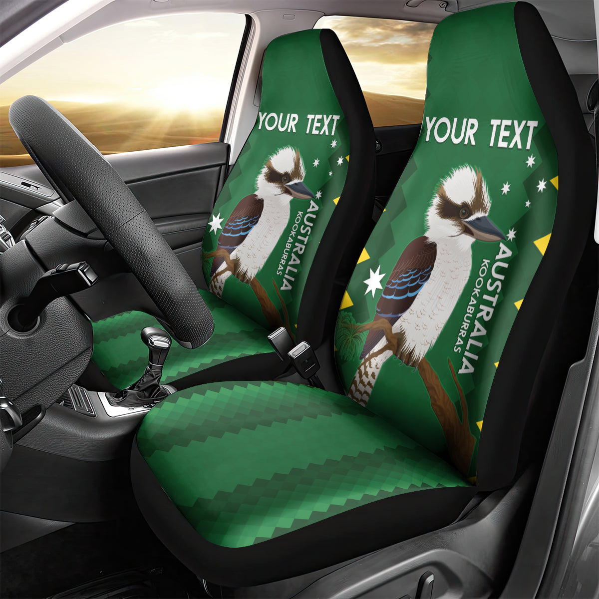 Custom Australia Field Hockey Car Seat Cover Go Champions Kookaburras National Color