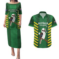Custom Australia Field Hockey Couples Matching Puletasi and Hawaiian Shirt Go Champions Kookaburras National Color