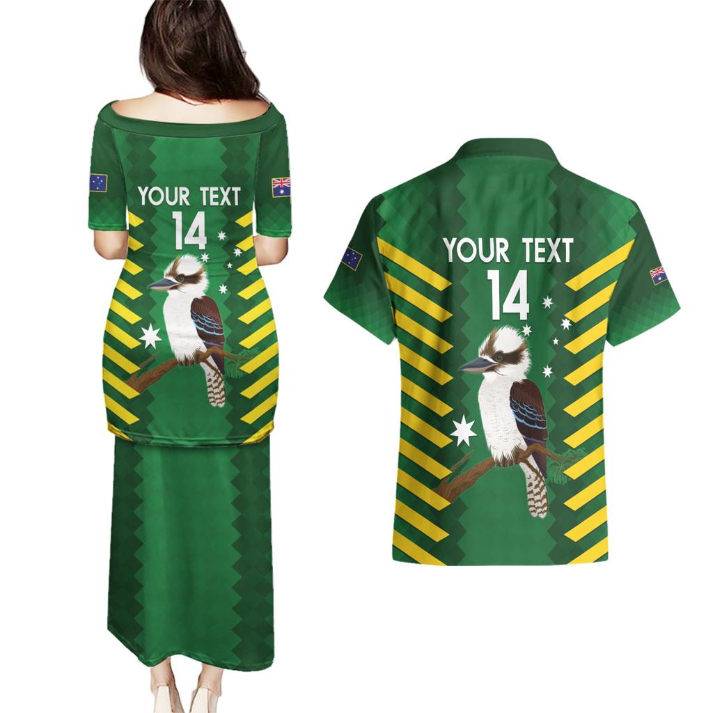 Custom Australia Field Hockey Couples Matching Puletasi and Hawaiian Shirt Go Champions Kookaburras National Color