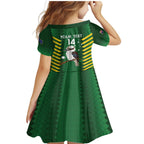 Custom Australia Field Hockey Family Matching Mermaid Dress and Hawaiian Shirt Go Champions Kookaburras National Color