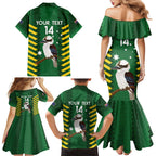 Custom Australia Field Hockey Family Matching Mermaid Dress and Hawaiian Shirt Go Champions Kookaburras National Color