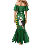 Custom Australia Field Hockey Family Matching Mermaid Dress and Hawaiian Shirt Go Champions Kookaburras National Color