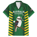 Custom Australia Field Hockey Family Matching Off The Shoulder Long Sleeve Dress and Hawaiian Shirt Go Champions Kookaburras National Color