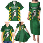 Custom Australia Field Hockey Family Matching Puletasi and Hawaiian Shirt Go Champions Kookaburras National Color
