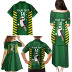 Custom Australia Field Hockey Family Matching Puletasi and Hawaiian Shirt Go Champions Kookaburras National Color