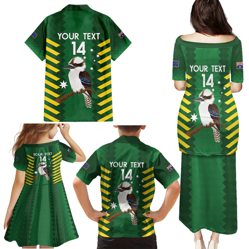 Custom Australia Field Hockey Family Matching Puletasi and Hawaiian Shirt Go Champions Kookaburras National Color