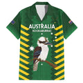 Custom Australia Field Hockey Family Matching Short Sleeve Bodycon Dress and Hawaiian Shirt Go Champions Kookaburras National Color