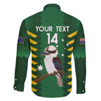 Custom Australia Field Hockey Family Matching Short Sleeve Bodycon Dress and Hawaiian Shirt Go Champions Kookaburras National Color