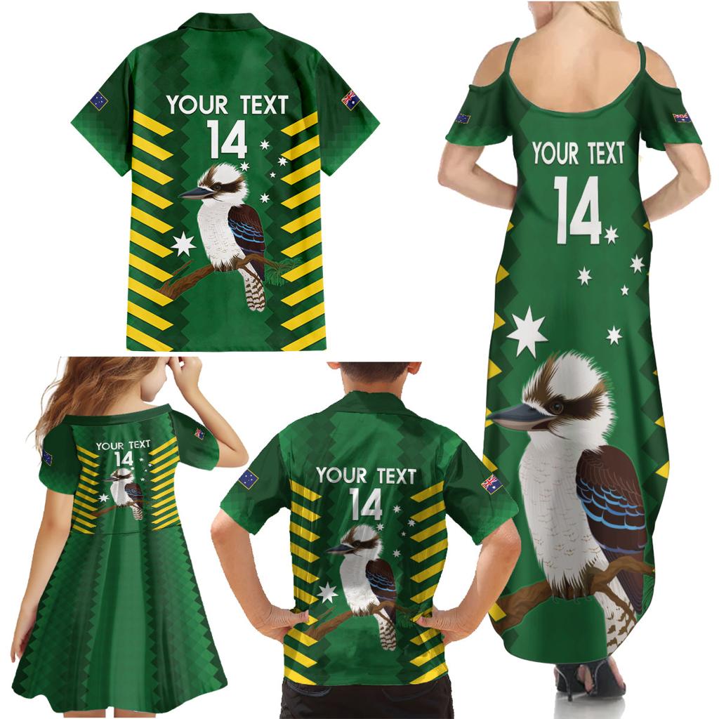 Custom Australia Field Hockey Family Matching Summer Maxi Dress and Hawaiian Shirt Go Champions Kookaburras National Color