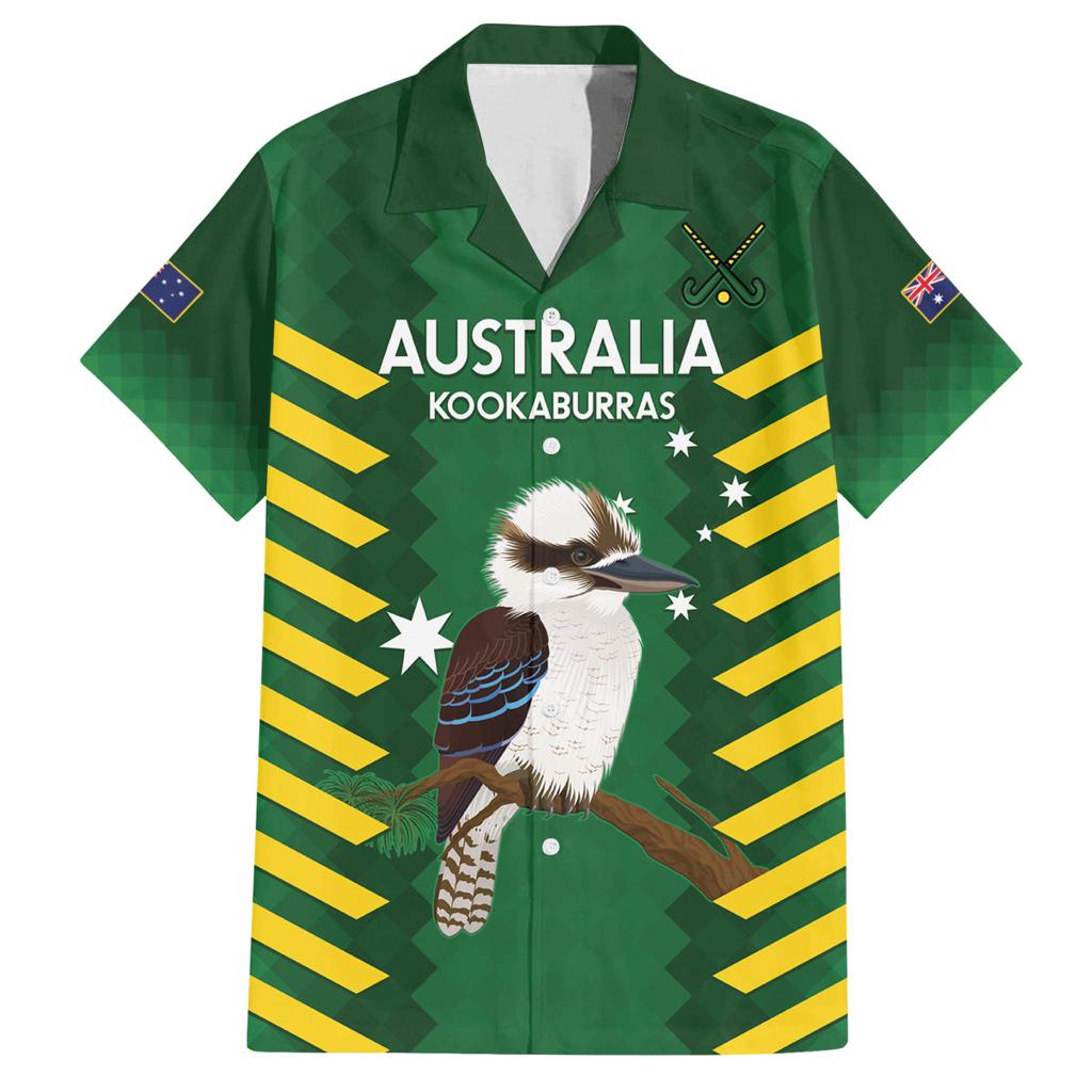 Custom Australia Field Hockey Family Matching Summer Maxi Dress and Hawaiian Shirt Go Champions Kookaburras National Color