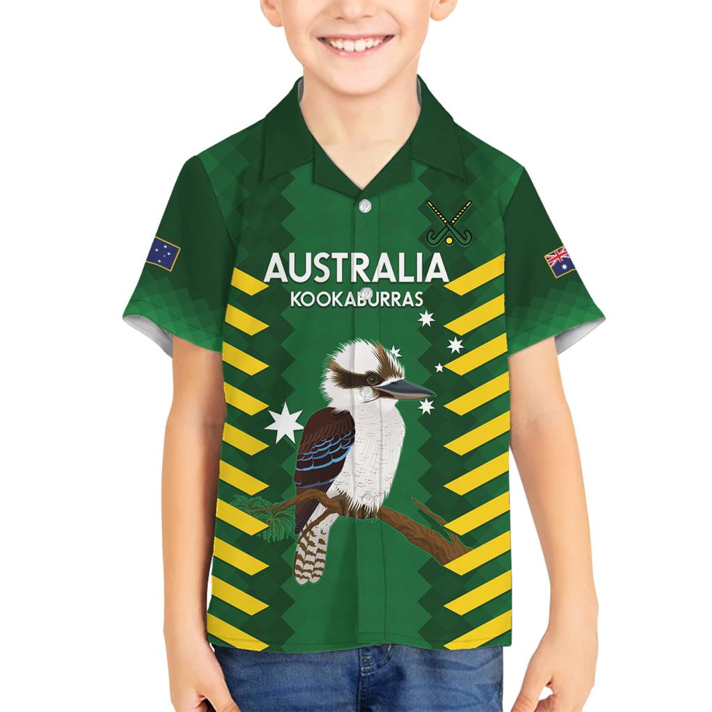 Custom Australia Field Hockey Family Matching Summer Maxi Dress and Hawaiian Shirt Go Champions Kookaburras National Color