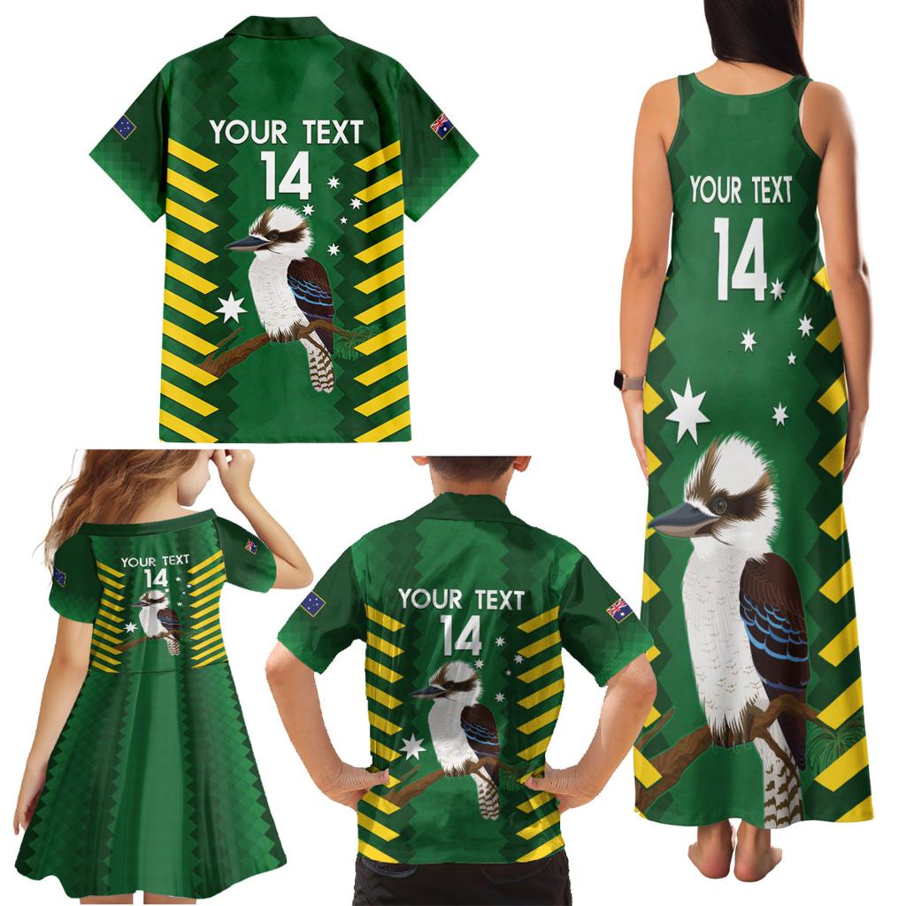 Custom Australia Field Hockey Family Matching Tank Maxi Dress and Hawaiian Shirt Go Champions Kookaburras National Color