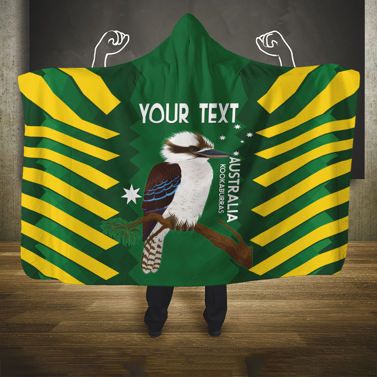 Custom Australia Field Hockey Hooded Blanket Go Champions Kookaburras National Color