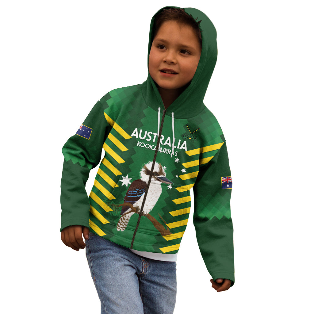 Custom Australia Field Hockey Kid Hoodie Go Champions Kookaburras National Color