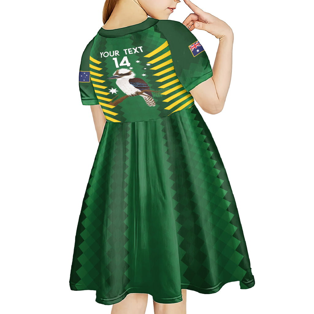 Custom Australia Field Hockey Kid Short Sleeve Dress Go Champions Kookaburras National Color