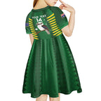 Custom Australia Field Hockey Kid Short Sleeve Dress Go Champions Kookaburras National Color
