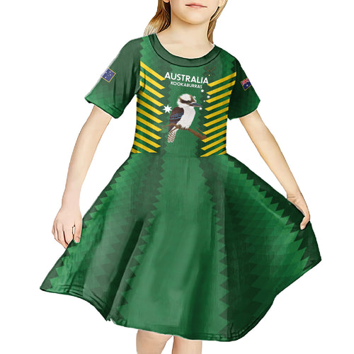 Custom Australia Field Hockey Kid Short Sleeve Dress Go Champions Kookaburras National Color