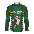 Custom Australia Field Hockey Long Sleeve Button Shirt Go Champions Kookaburras National Color