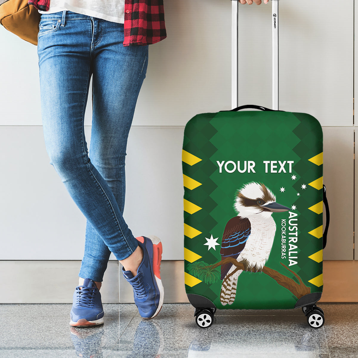 Custom Australia Field Hockey Luggage Cover Go Champions Kookaburras National Color