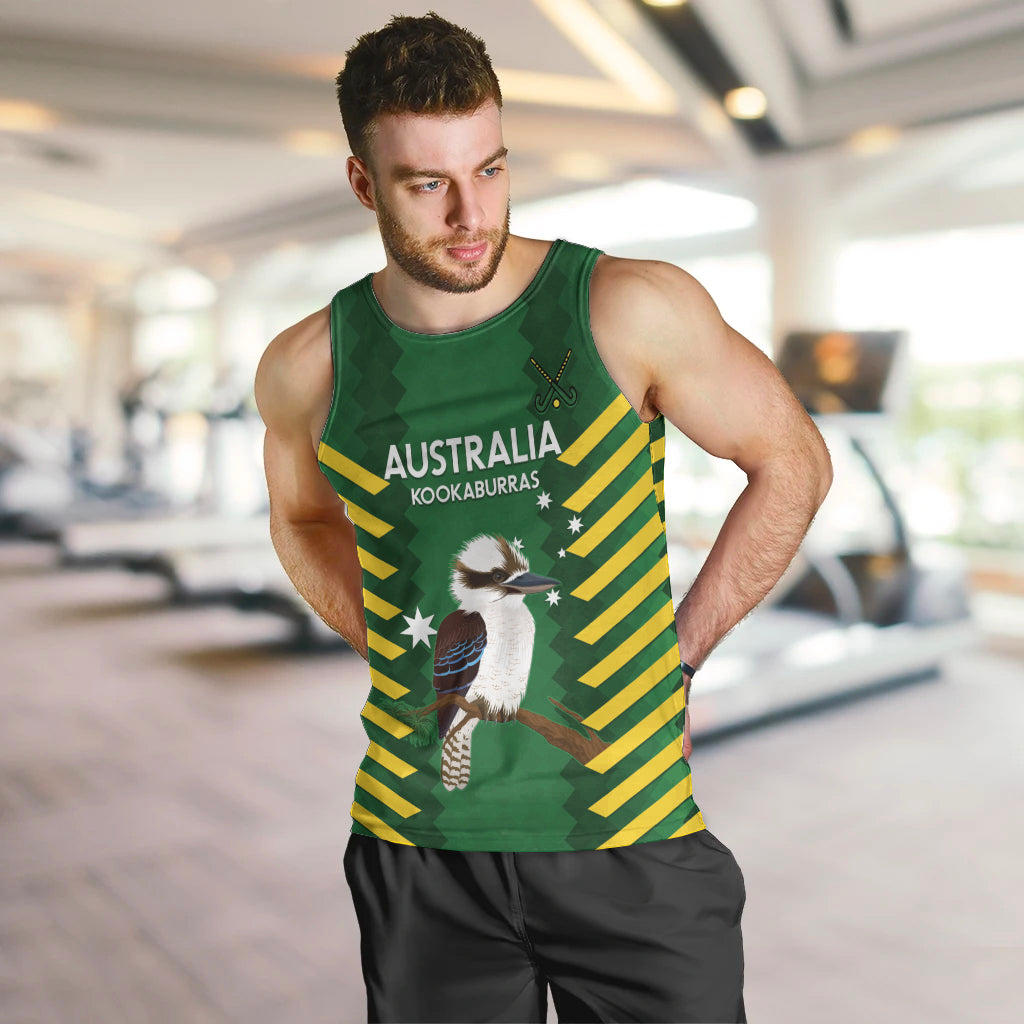 Custom Australia Field Hockey Men Tank Top Go Champions Kookaburras National Color