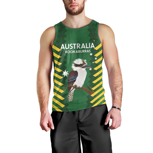 Custom Australia Field Hockey Men Tank Top Go Champions Kookaburras National Color