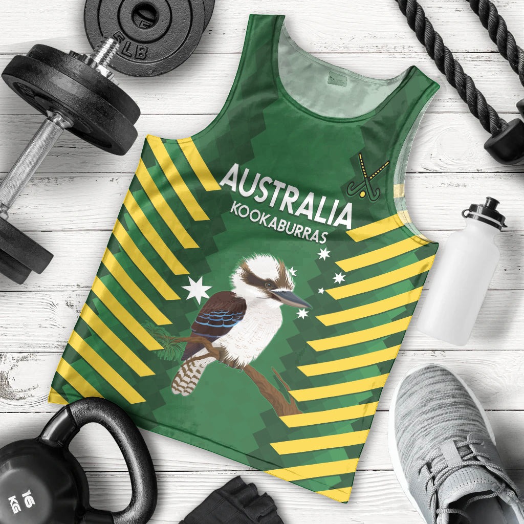 Custom Australia Field Hockey Men Tank Top Go Champions Kookaburras National Color
