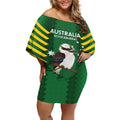 Custom Australia Field Hockey Off Shoulder Short Dress Go Champions Kookaburras National Color