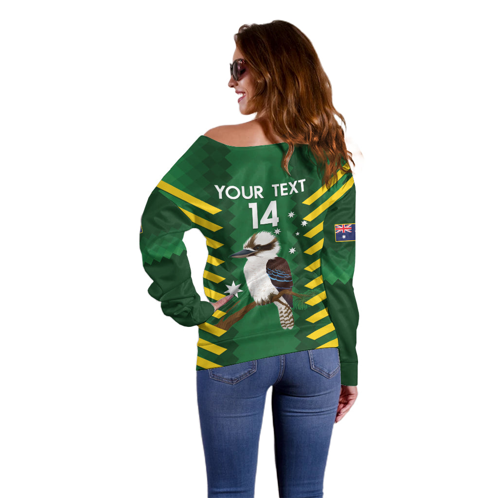 Custom Australia Field Hockey Off Shoulder Sweater Go Champions Kookaburras National Color