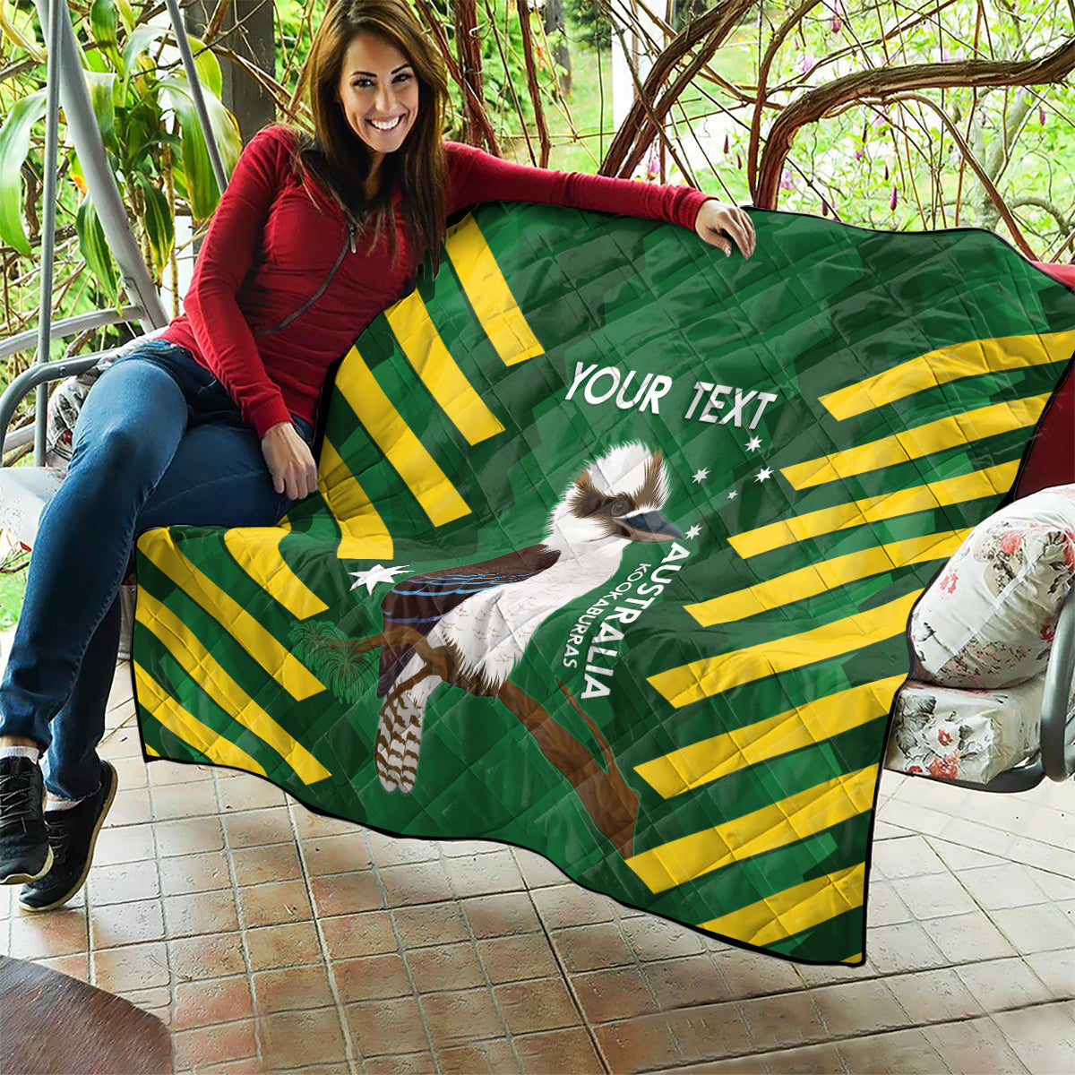 Custom Australia Field Hockey Quilt Go Champions Kookaburras National Color
