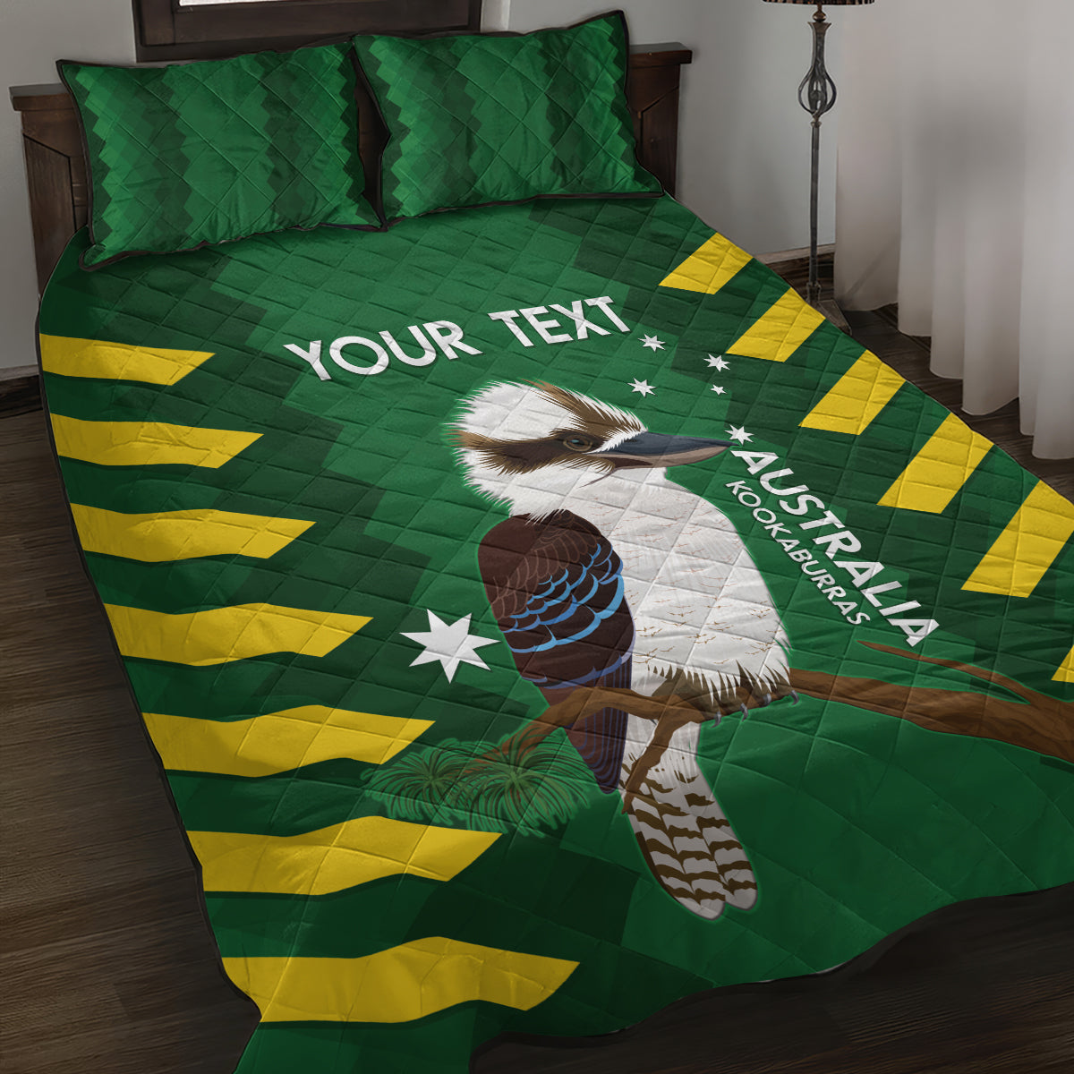 Custom Australia Field Hockey Quilt Bed Set Go Champions Kookaburras National Color