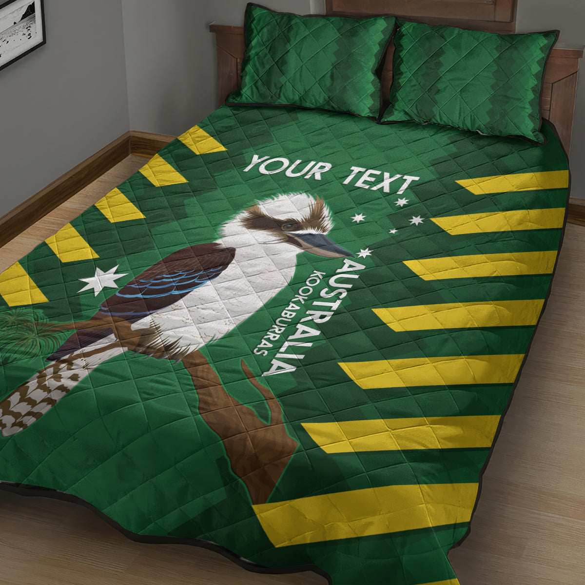 Custom Australia Field Hockey Quilt Bed Set Go Champions Kookaburras National Color