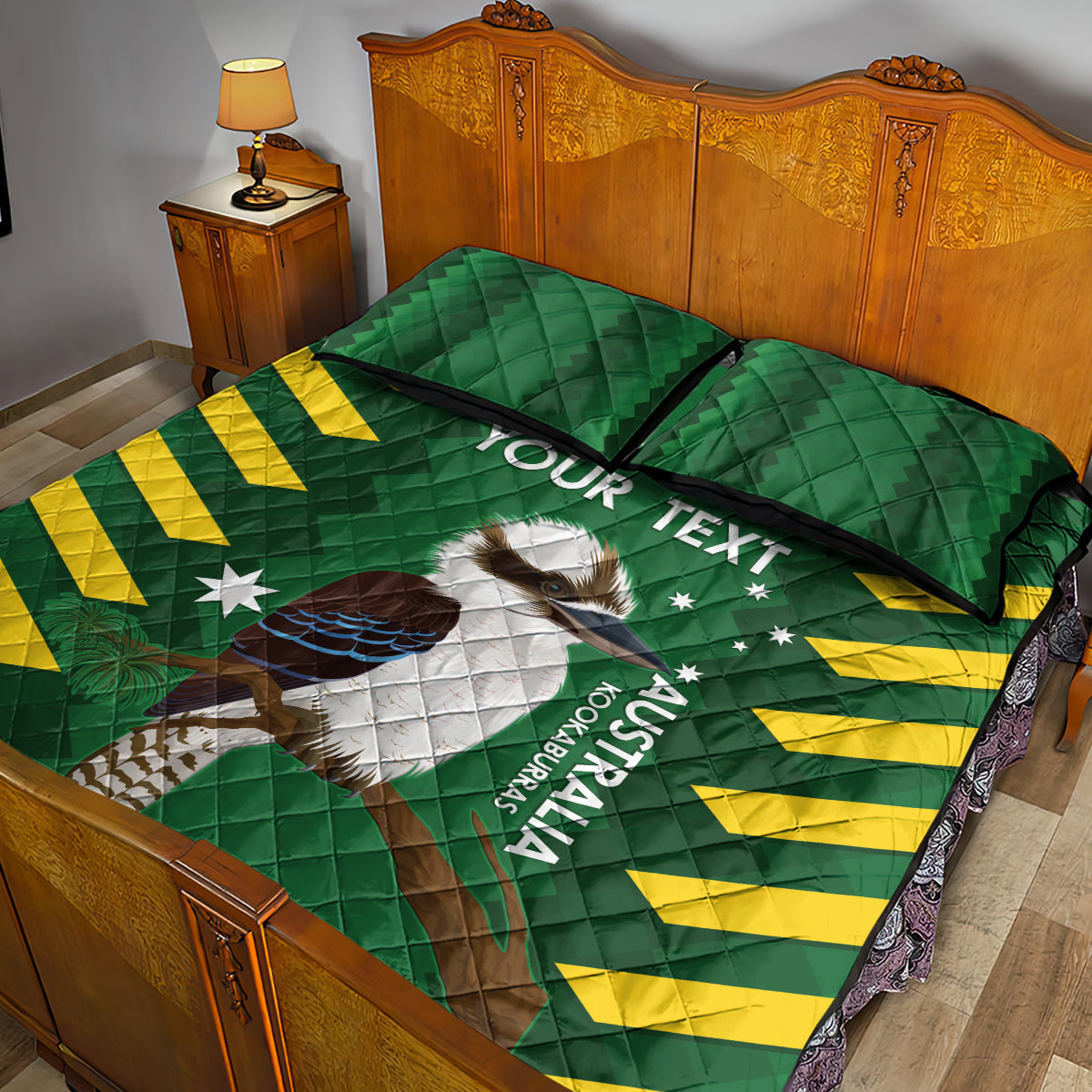 Custom Australia Field Hockey Quilt Bed Set Go Champions Kookaburras National Color