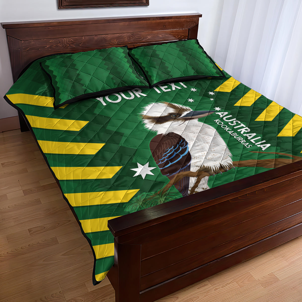 Custom Australia Field Hockey Quilt Bed Set Go Champions Kookaburras National Color